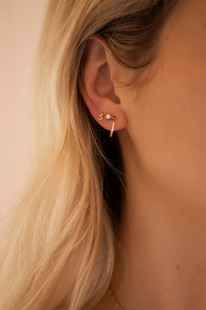 Mini Lara Diamond Hoop Earrings | 9K Yellow Gold | Natasha Schweitzer