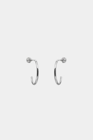 Lara Diamond Hoop Earrings | 9K White Gold | Natasha Schweitzer
