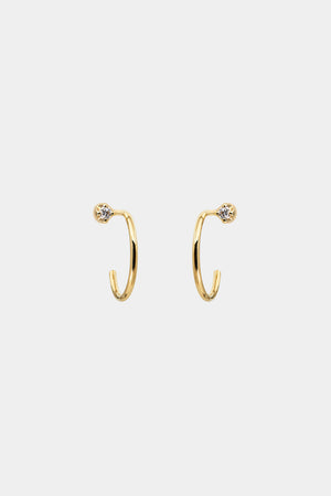 Lara Diamond Hoop Earrings | 9K Yellow Gold | Natasha Schweitzer