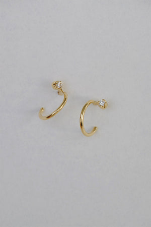 Lara Diamond Hoop Earrings | 9K Yellow Gold | Natasha Schweitzer