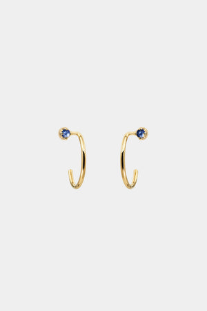 Mini Lara Sapphire Hoop Earrings | 9K Yellow Gold | Natasha Schweitzer