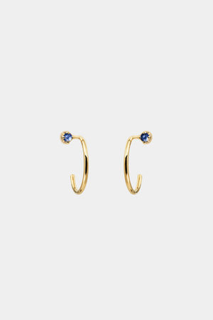 Lara Sapphire Hoop Earrings | 9K Yellow Gold | Natasha Schweitzer