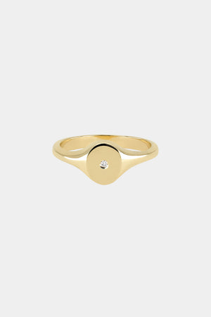 Mini Oval Signet Ring | Yellow Gold | Natasha Schweitzer