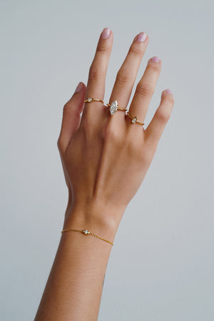 Pear Diamond Bracelet | 9K Yellow or Rose Gold | Natasha Schweitzer