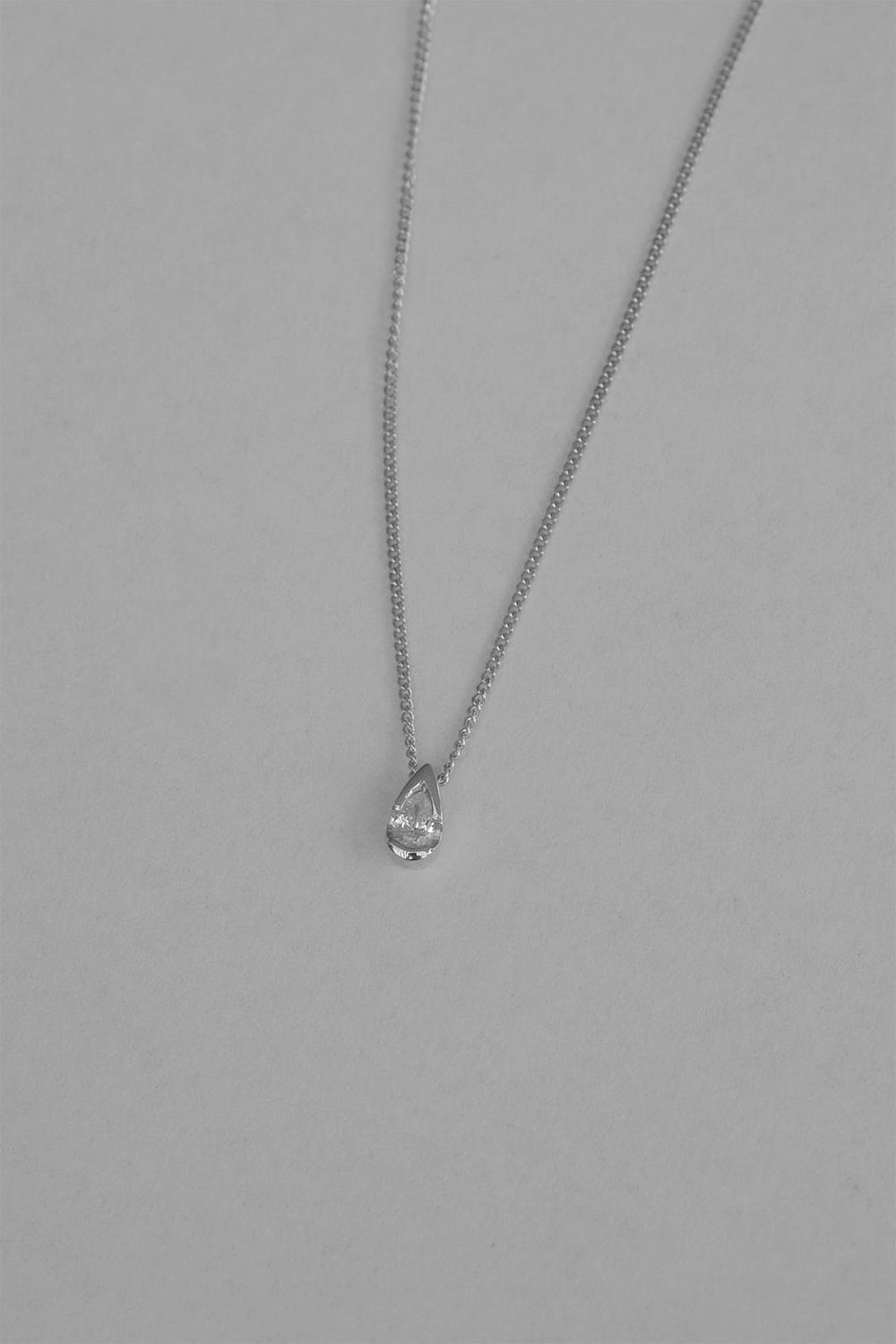 Mini Pear Diamond Necklace | White Gold| Natasha Schweitzer