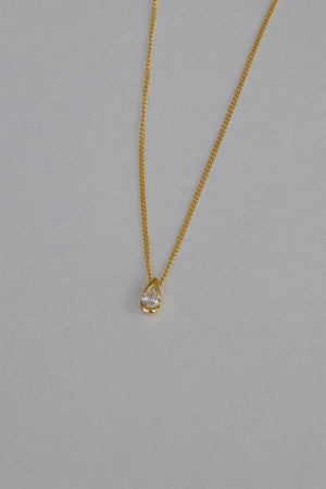 Mini Pear Diamond Necklace | Yellow Gold | Natasha Schweitzer