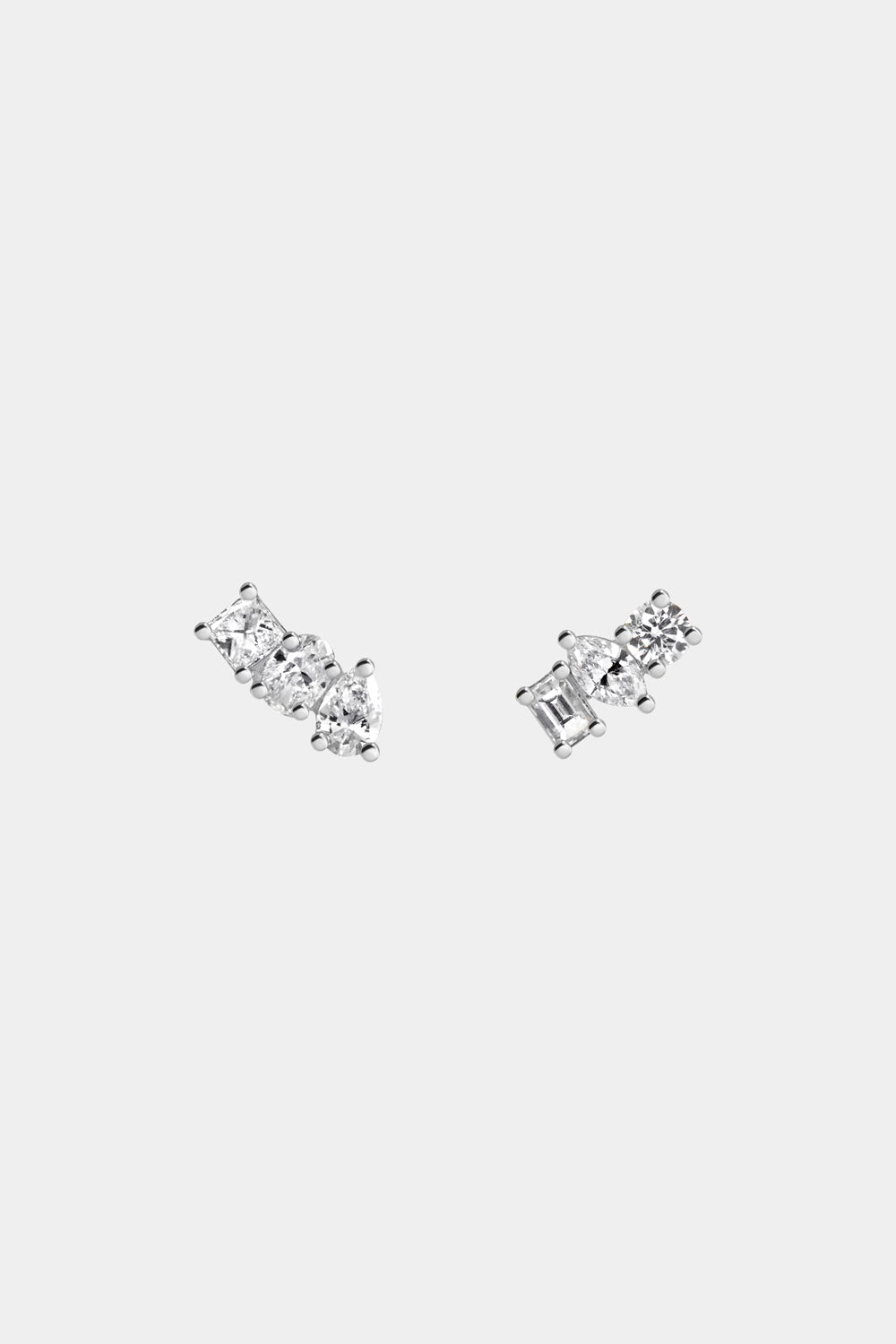 Mini Scattered Diamond Earrings | 18K White Gold| Natasha Schweitzer