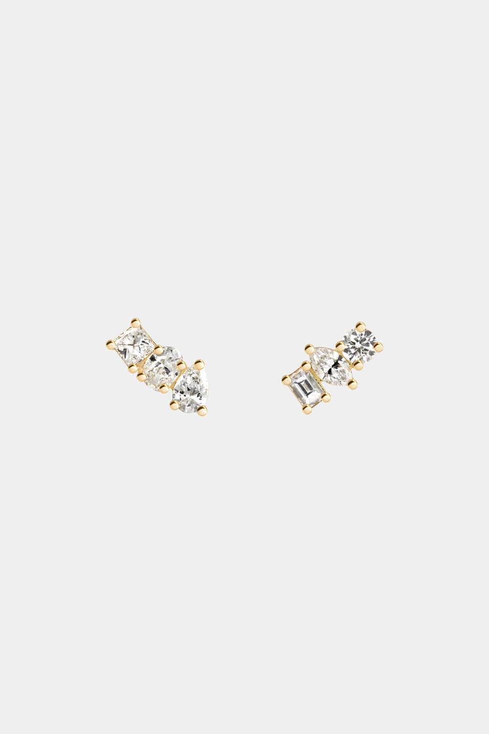 Mini Scattered Diamond Earrings | 18K Yellow Gold