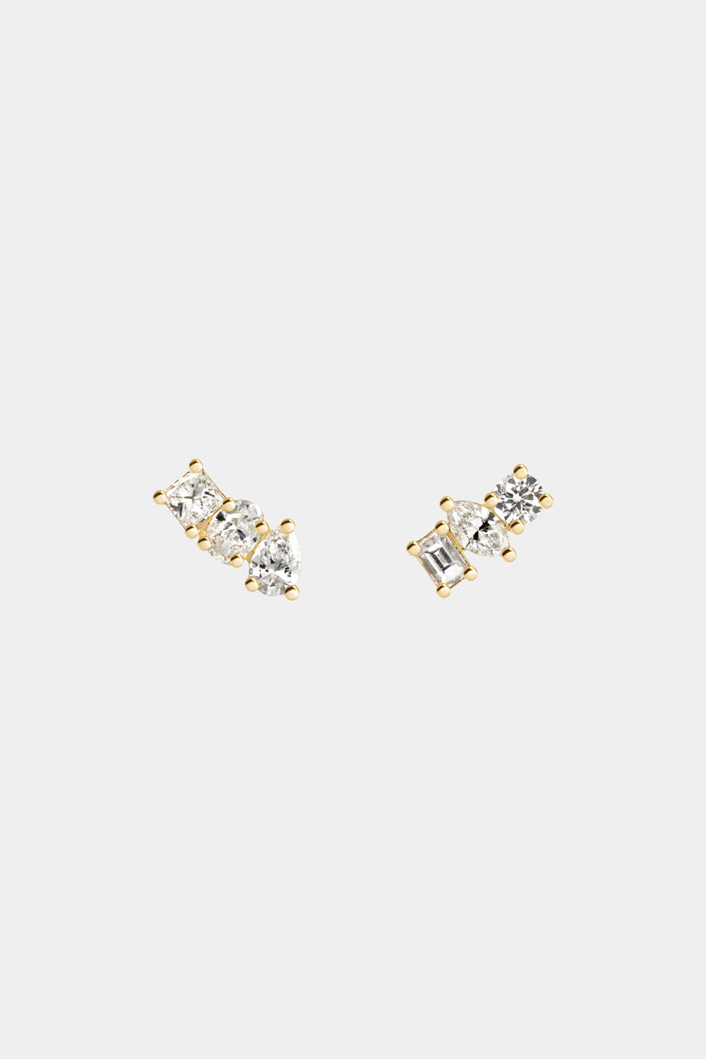 Mini Scattered Diamond Studs | 18K Yellow Gold