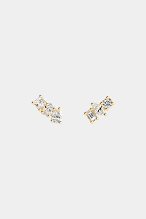 Mini Scattered Diamond Studs | 18K Yellow Gold | Natasha Schweitzer