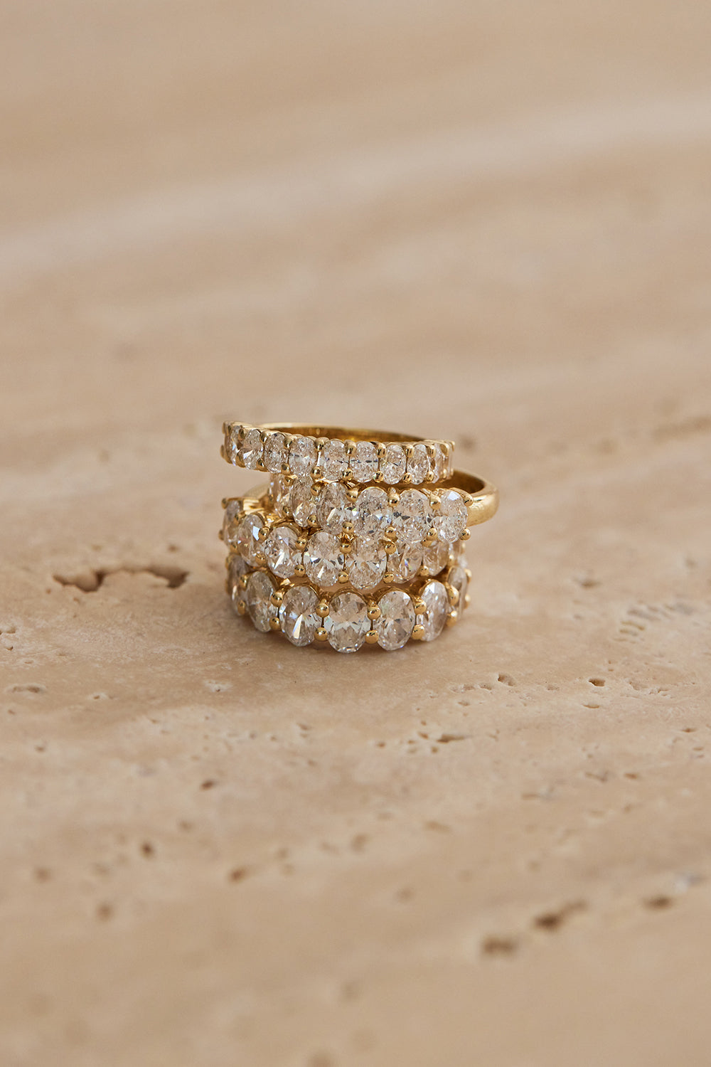 Oval Diamond Half Band | Gold| Natasha Schweitzer