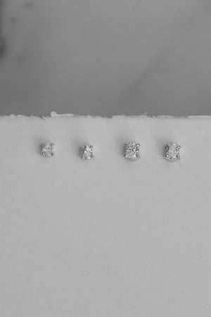 Oval Diamond Studs | 18K White Gold | Natasha Schweitzer