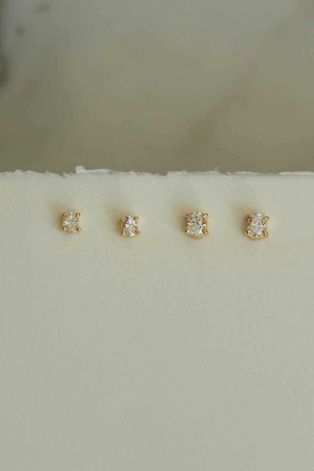 Oval Diamond Studs | 18K Yellow Gold| Natasha Schweitzer