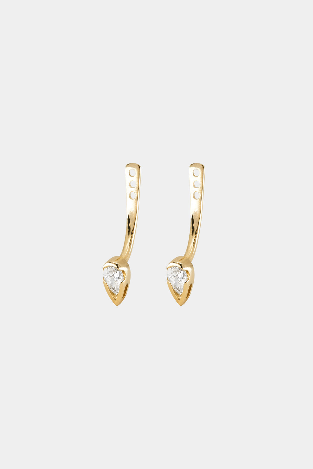 Pear Diamond Stud Ear Jacket Drops | Gold