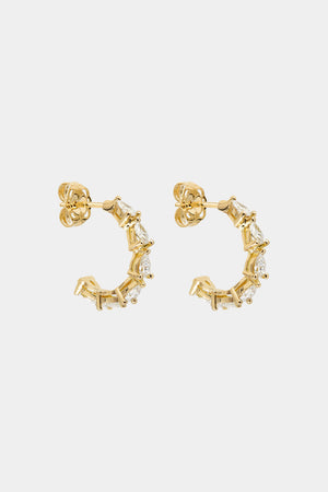 Pear Diamond Hoop Earrings | 18K Yellow Gold | Natasha Schweitzer