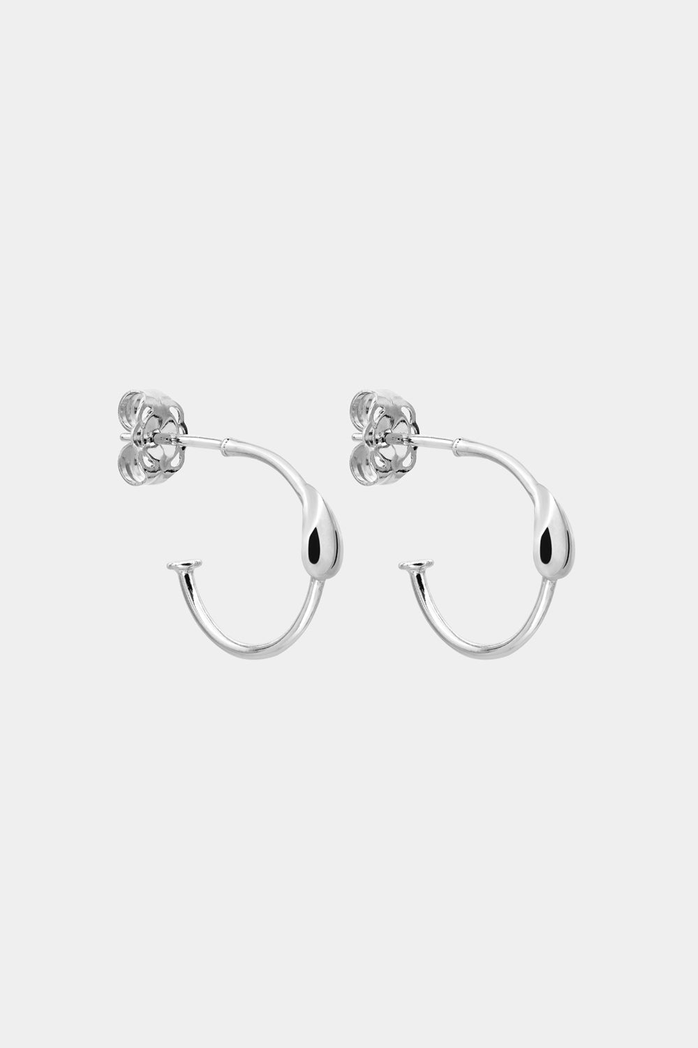 Pear Hoop Earrings | Silver
