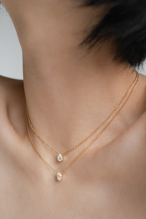 Pear Diamond Necklace | 18K Gold | Natasha Schweitzer