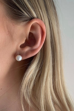 Pearl Stud Earrings | Silver | Natasha Schweitzer
