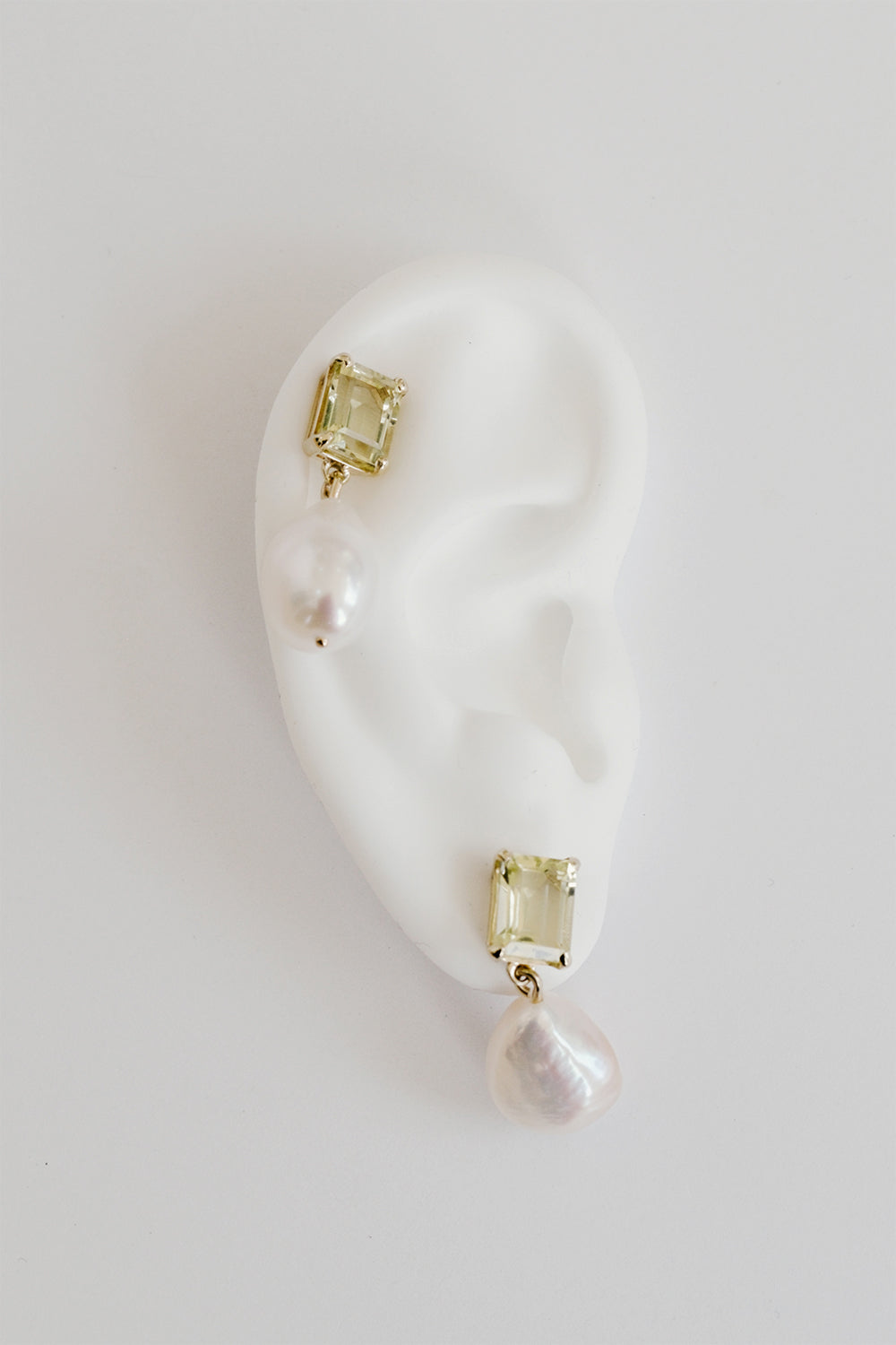 Rectangle Lemon Quartz Earrings | 9K Yellow Gold| Natasha Schweitzer