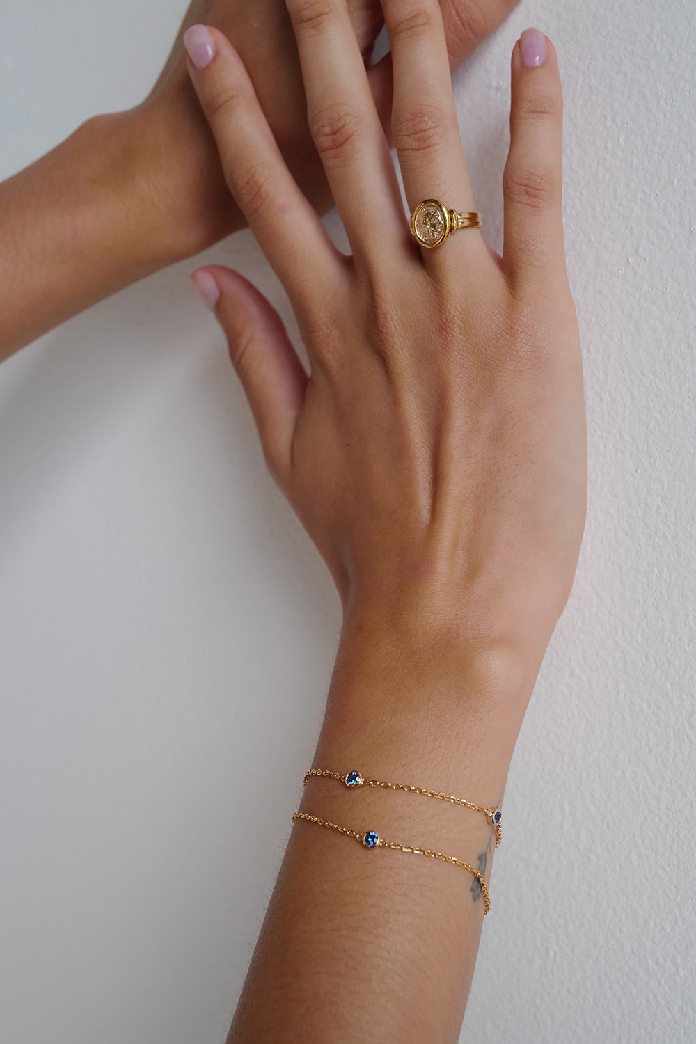 3 Sapphire Bracelet | 9K Yellow Gold| Natasha Schweitzer