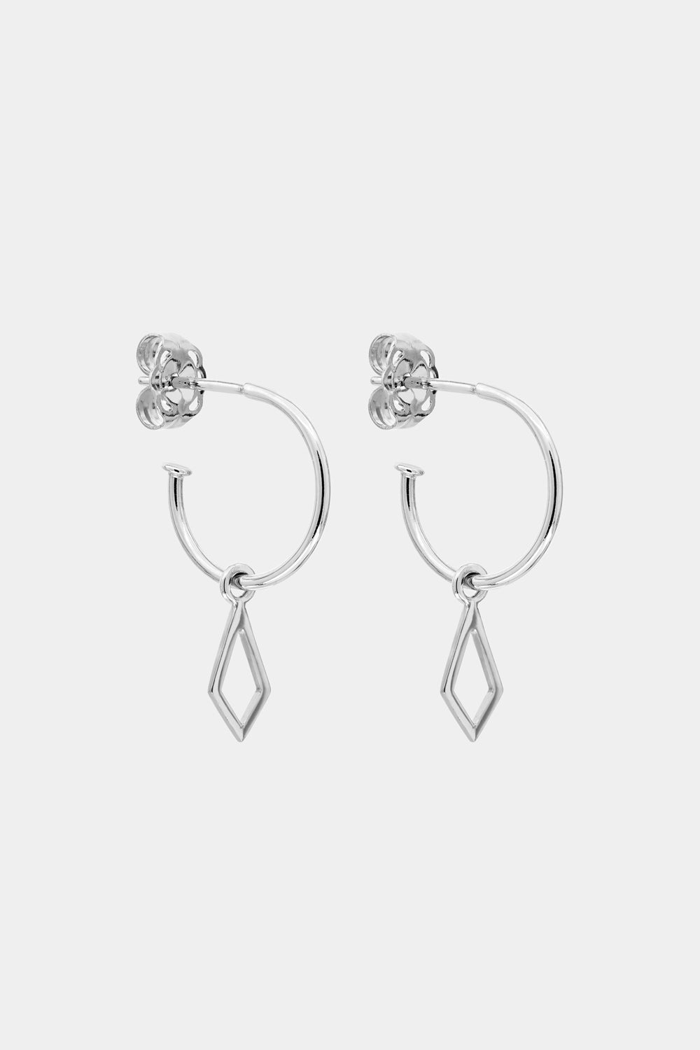 Marquise Shape Hoops | Silver