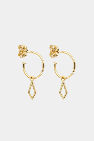 Marquise Shape Hoops | 9K Yellow Gold | Natasha Schweitzer