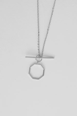 T-Bar Octagon Necklace | Silver | Natasha Schweitzer