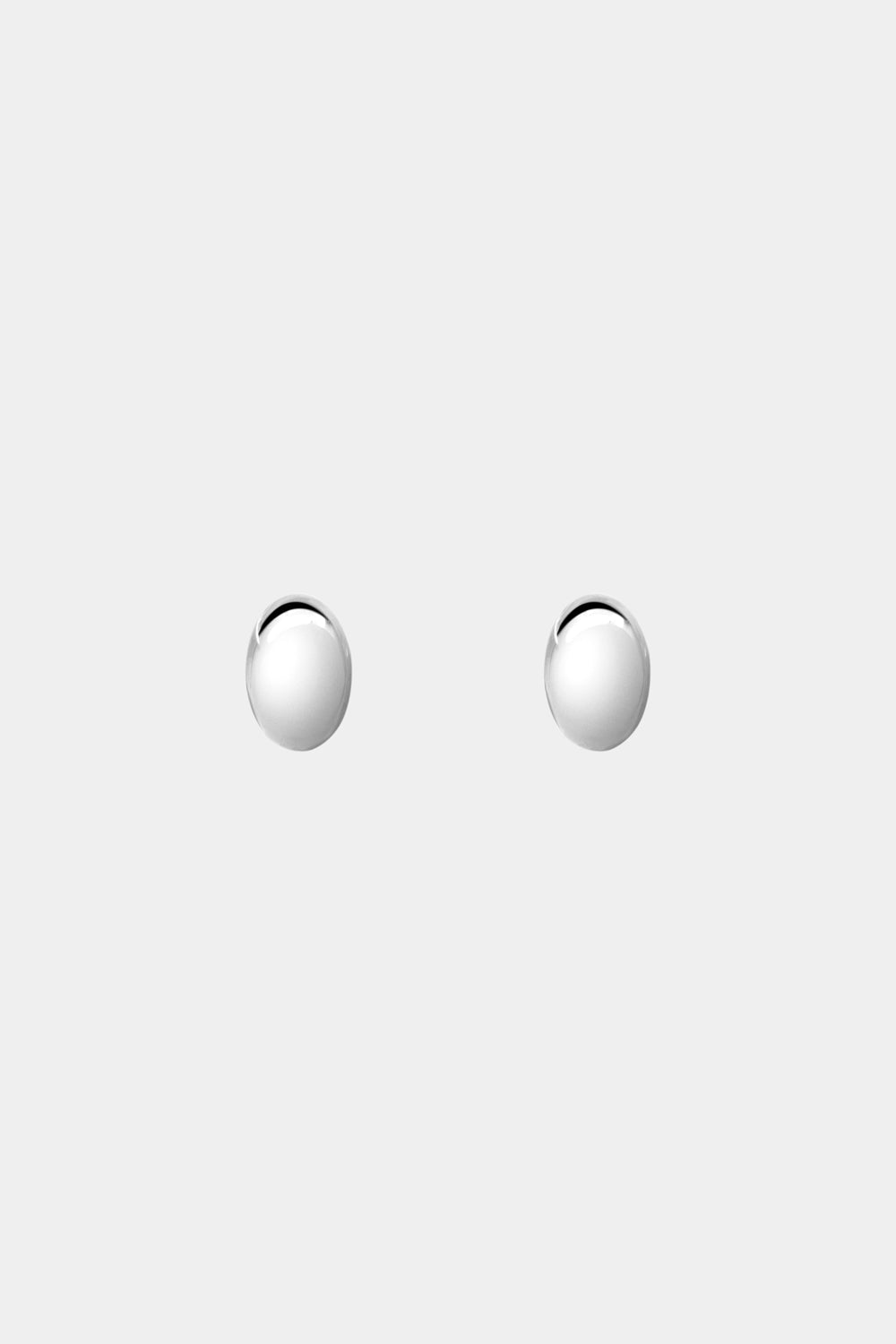 Vivienne Small Oval Studs | Silver or 9K White Gold