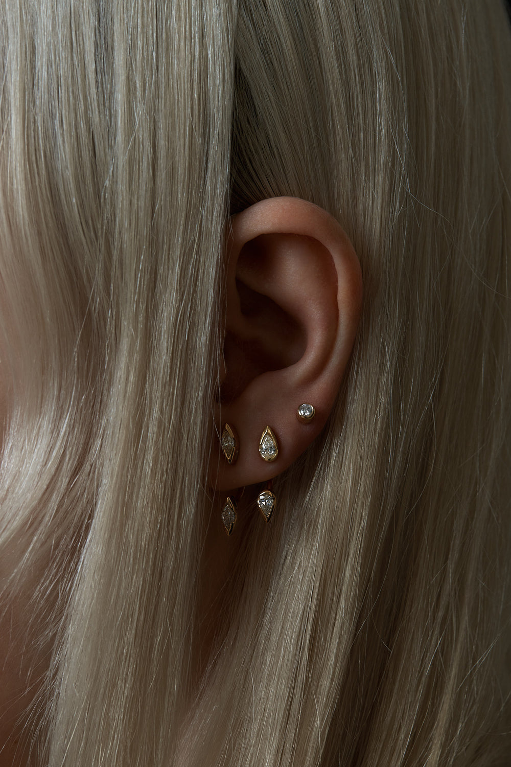 Marquise Diamond Ear Jacket Drops | Gold| Natasha Schweitzer