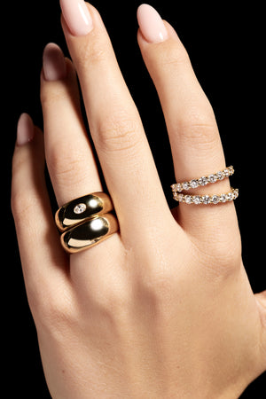 Blob Ring with Diamond | White Gold | Natasha Schweitzer