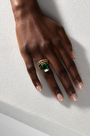 Emerald Bezel Ring | 18K Gold | Natasha Schweitzer