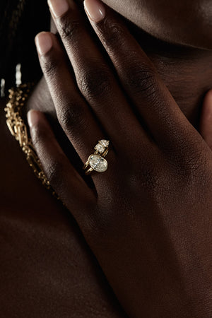 Oval Diamond Bezel Ring | 18K Gold | Natasha Schweitzer
