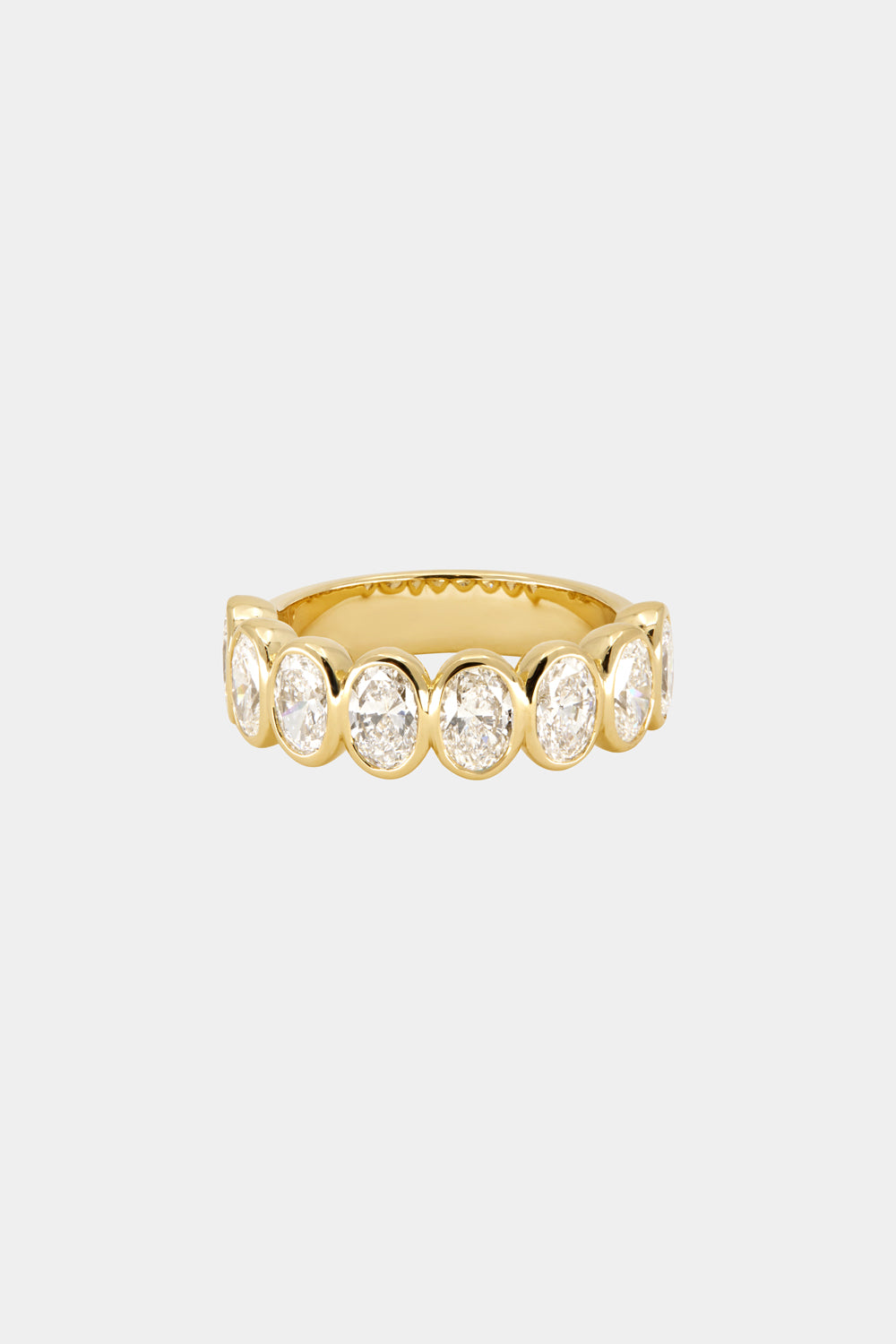 Oval Bezel Diamond Half Band Gold - Main Image