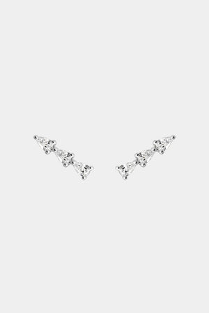 Pear Diamond Bar Studs | 18K White Gold | Natasha Schweitzer