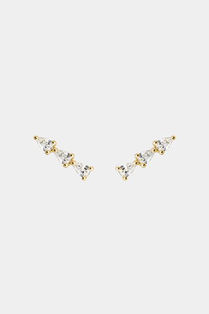 Pear Diamond Bar Studs | 18K Yellow Gold | Natasha Schweitzer