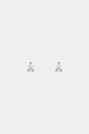 Petite Pear Diamond Studs | 18K White Gold | Natasha Schweitzer