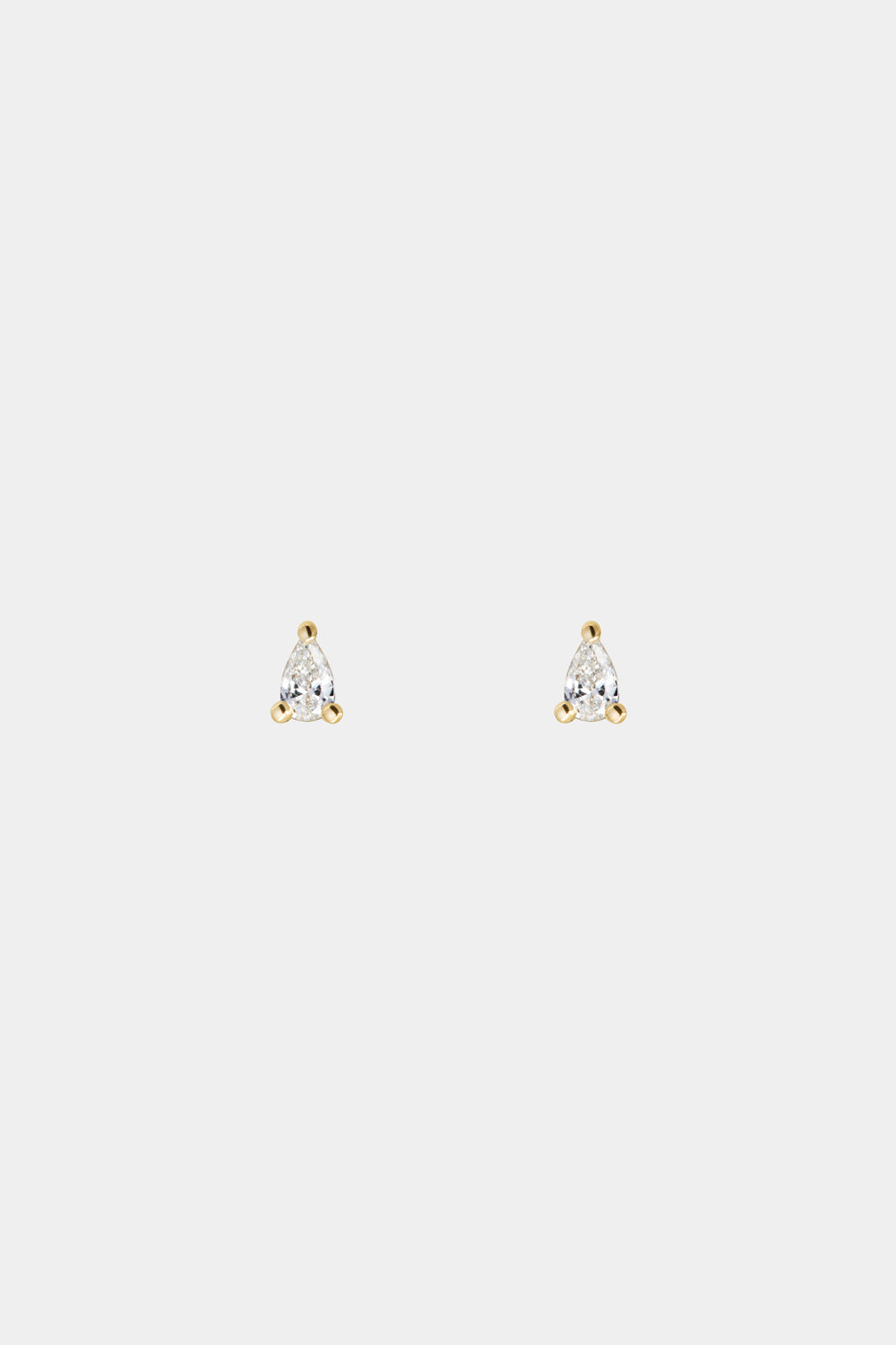 Pear Diamond Stud Earrings | 18K Yellow Gold