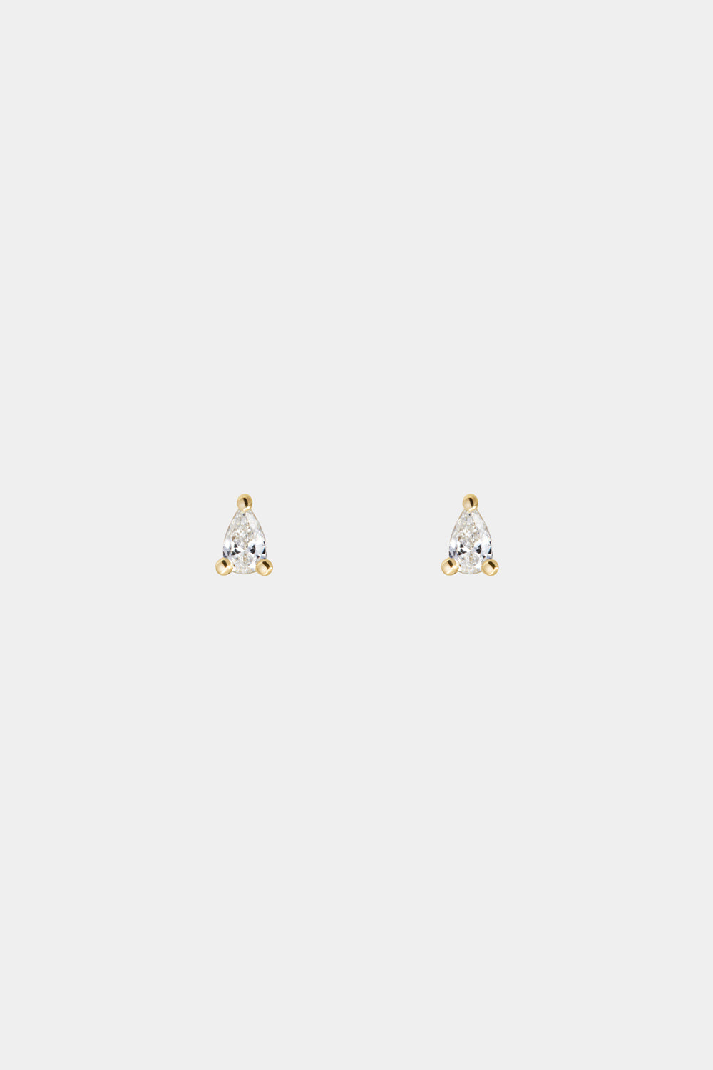 Petite Pear Diamond Studs | 18K Yellow Gold
