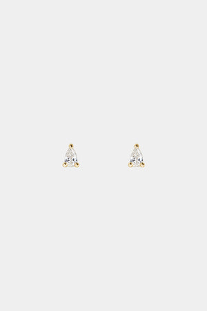 Pear Diamond Stud Earrings | 18K Yellow Gold | Natasha Schweitzer