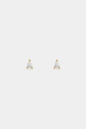 Petite Pear Diamond Studs | 18K Yellow Gold | Natasha Schweitzer