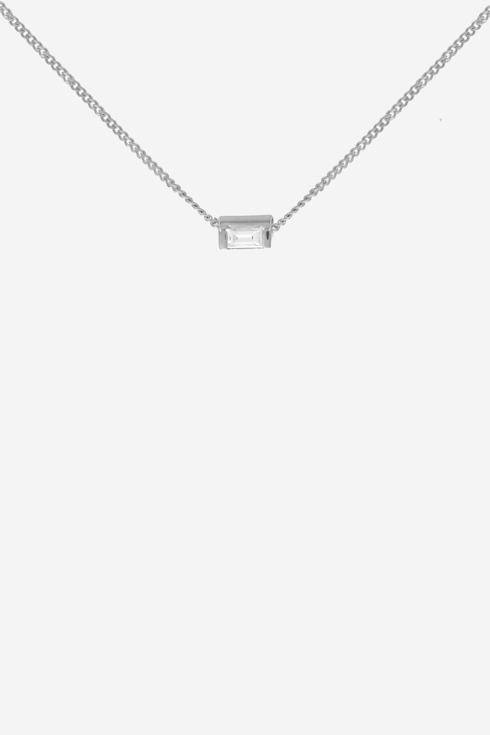 Baguette Diamond Necklace | 9K White Gold