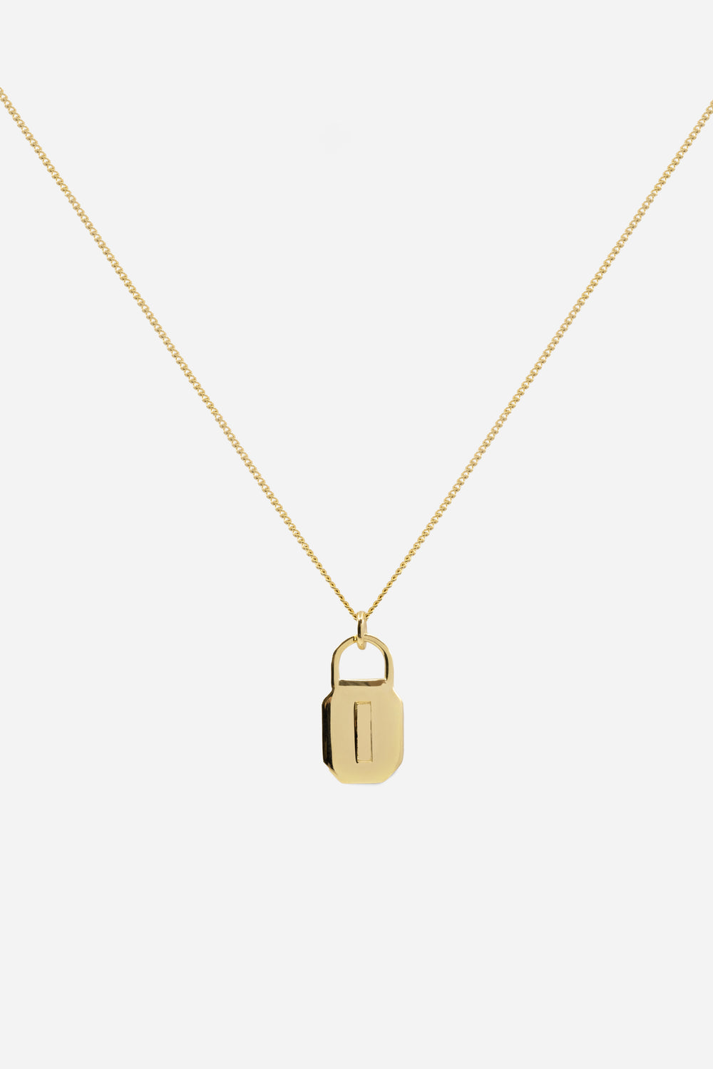Octagon Lock Necklace | 9K Yellow Gold