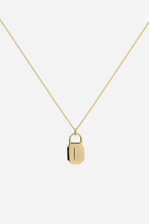 Octagon Lock Necklace | 9K Yellow Gold | Natasha Schweitzer