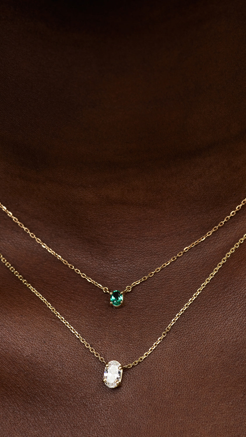 Oval Emerald Necklace | 18K Gold| Natasha Schweitzer