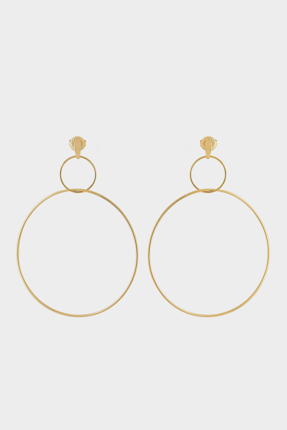 Double Drop Hoop Earrings | Gold Plated| Natasha Schweitzer