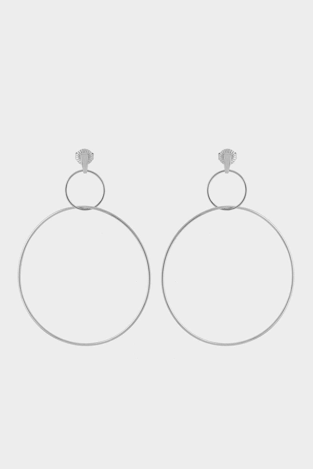 Double Drop Hoop Earrings | Silver