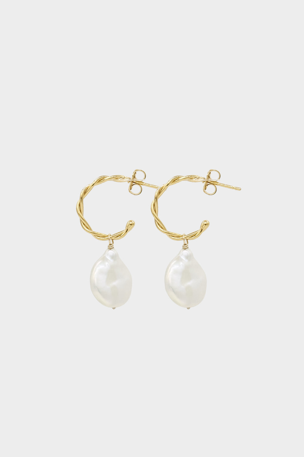 Helix Pearl Earrings Small | 9K Yellow Gold| Natasha Schweitzer