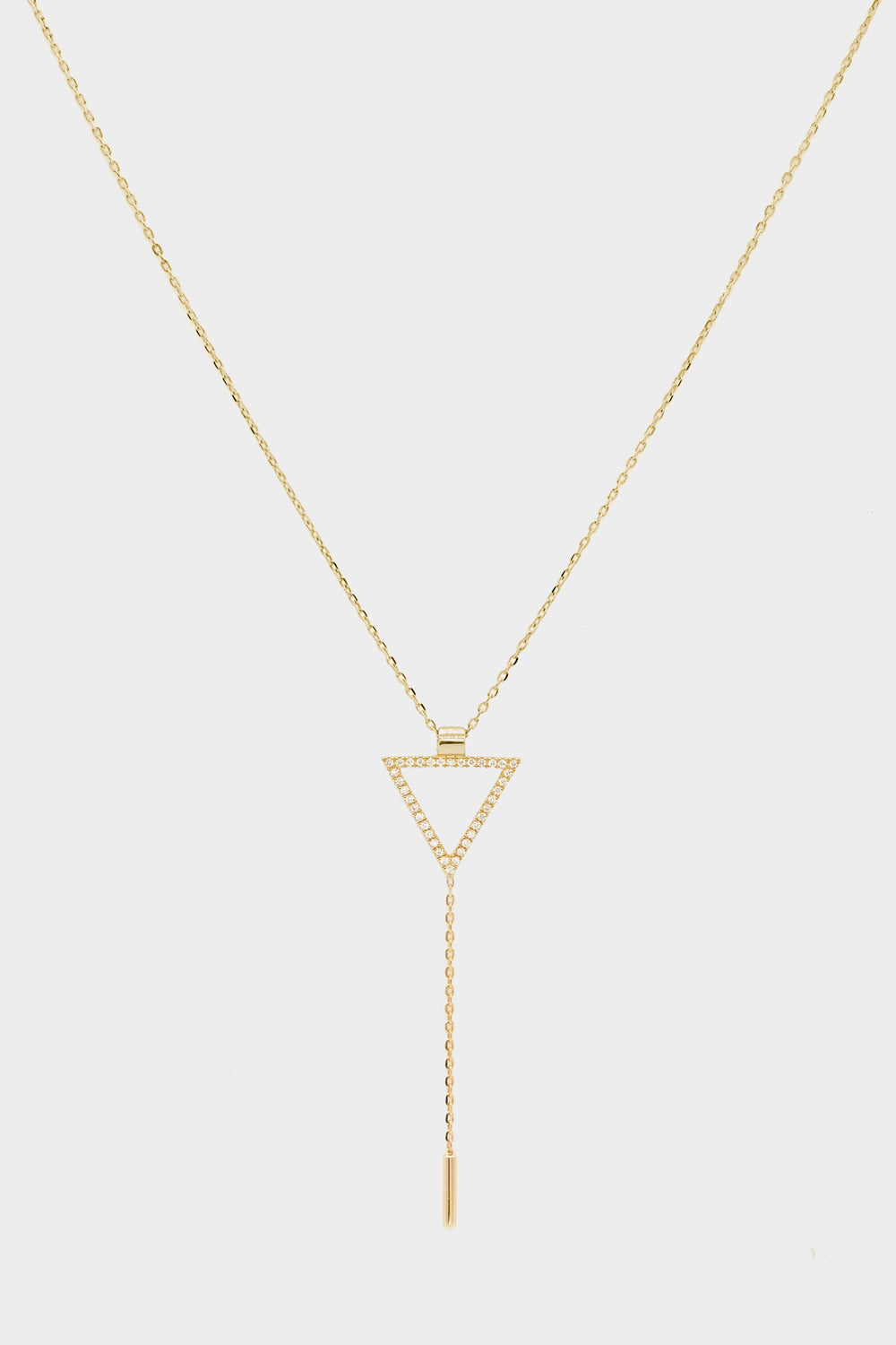 Diamond Triangle Lariat | 9K Yellow Gold